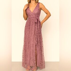 Baltic Born Mauve Lace Maxi Dress